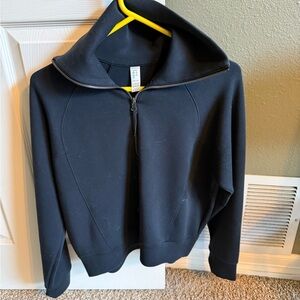 SPANX women’s black scuba knit quarter zip